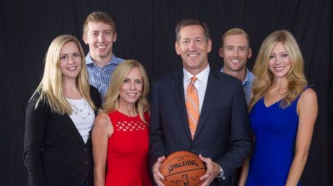 Jeff Hornacek with his spouse and kids 