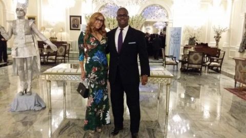 Yvonne Payne poses a picture with her husband Charles Payne.