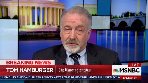 Tom Hamburger on live television in MSNBC.