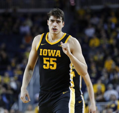 The 21-year-old Luka Garza plays for the University of Iowa.