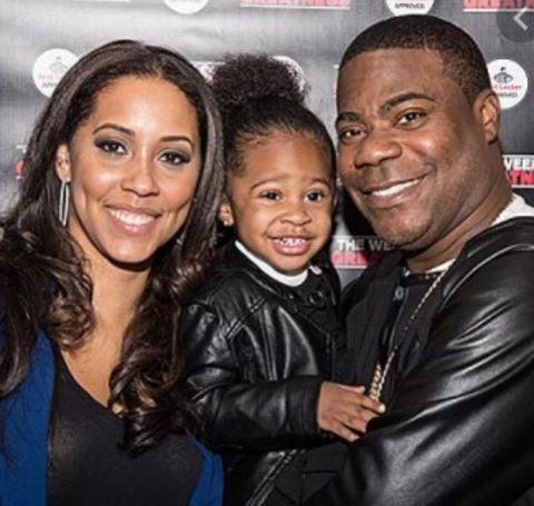 Gitrid Morgan's dad, Tracy Morgan with his second wife and their daughter, Maven.