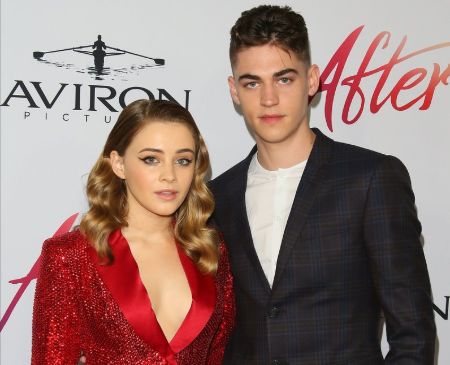 Josephine Langford and her co star Hero Fiennes Tiffin 