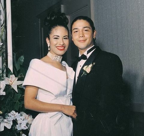 Noah Perez's father, Chris with his late wife, Selena.