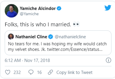 Yamiche Alcindor announces her marriage with Nathaniel Cline.