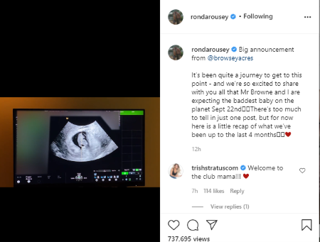 Ronda Rousey and Travis Browne are excited to bring the baby in this world.