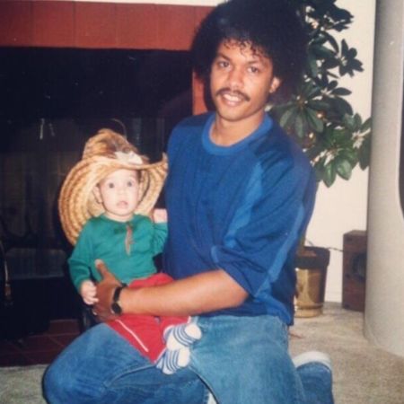 Bryton James with his father when he was a child.